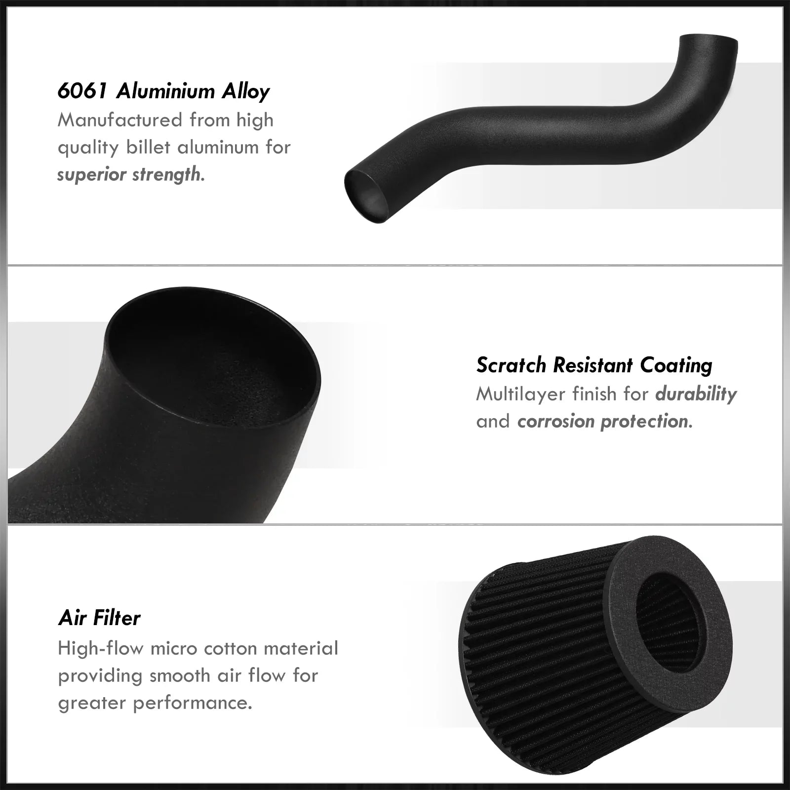 AJP Distributors JDM Black Cold Air Intake CAI Induction Pipe System + Filter Compatible/Replacement For Acura Integra GSR DC2 1.8L B18C 1994 1995 1996 1997 1998 1999 2000 2001 94 95 96 97 98 99 00 01