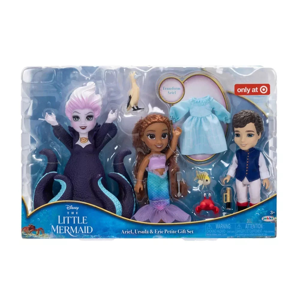 Disney The Little Mermaid Live Action Ariel Ursula Eric Petite Doll Gift Set New