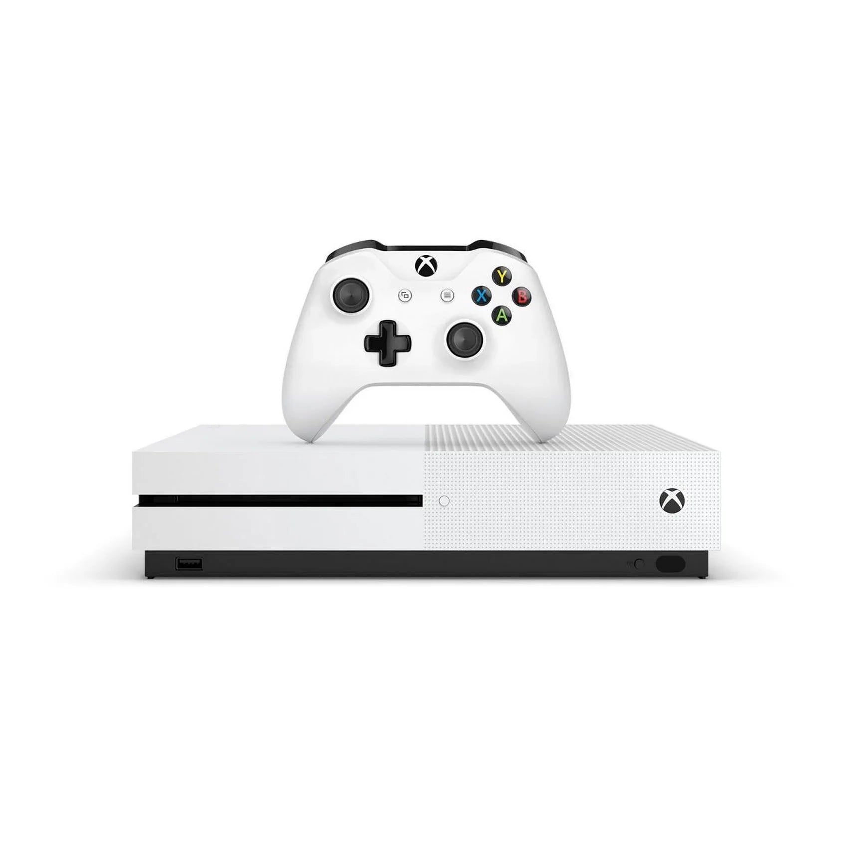 Xbox One S 500GB with 2 Controller, 4K Ultra HD White with BOLT AXTION Cleaning Kit Headset Bundle Like New