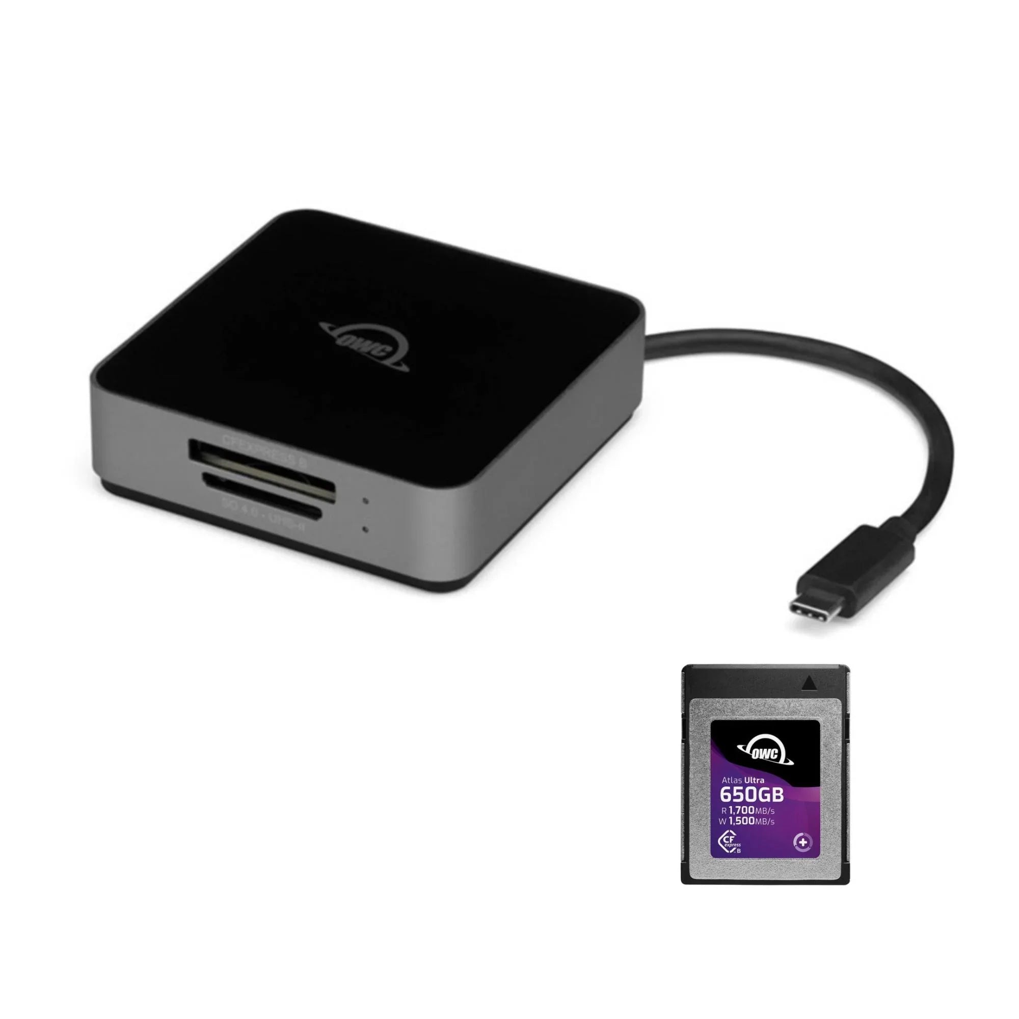 OWC 650GB Atlas Ultra CFExpress 2.0 Type B Card with Atlas Dual CFExpress with SD Card Reader/Writer