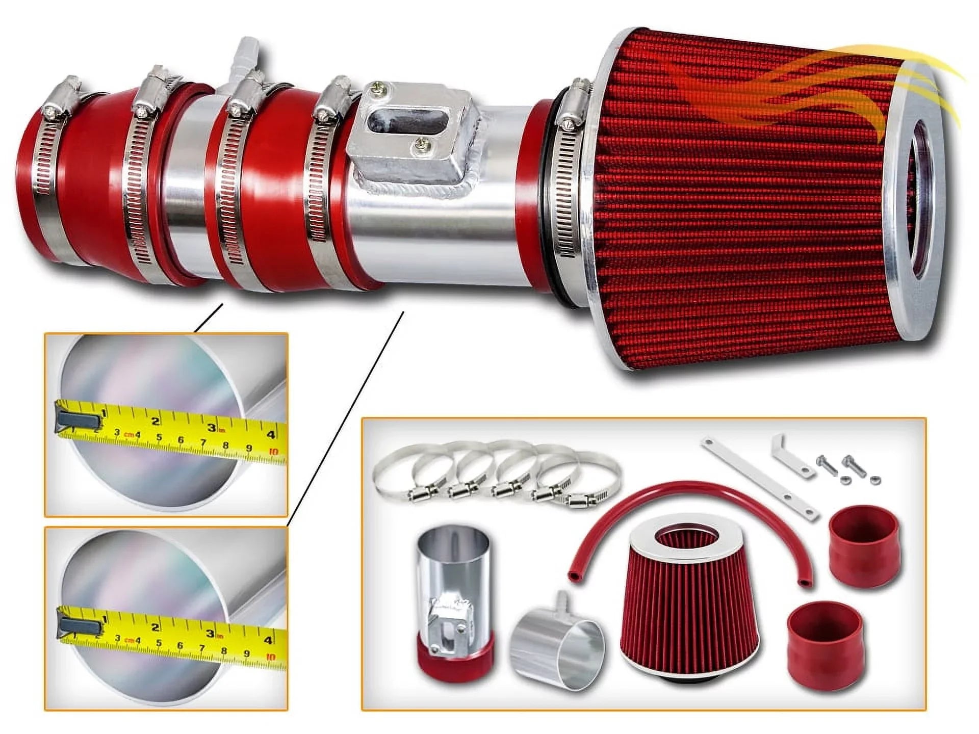 RTUNES RACING - RED - SHORT RAM INTAKE Compatible For 08-12 HONDA ACCORD/CROSSTOUR / 07-14 ACRUA TL
