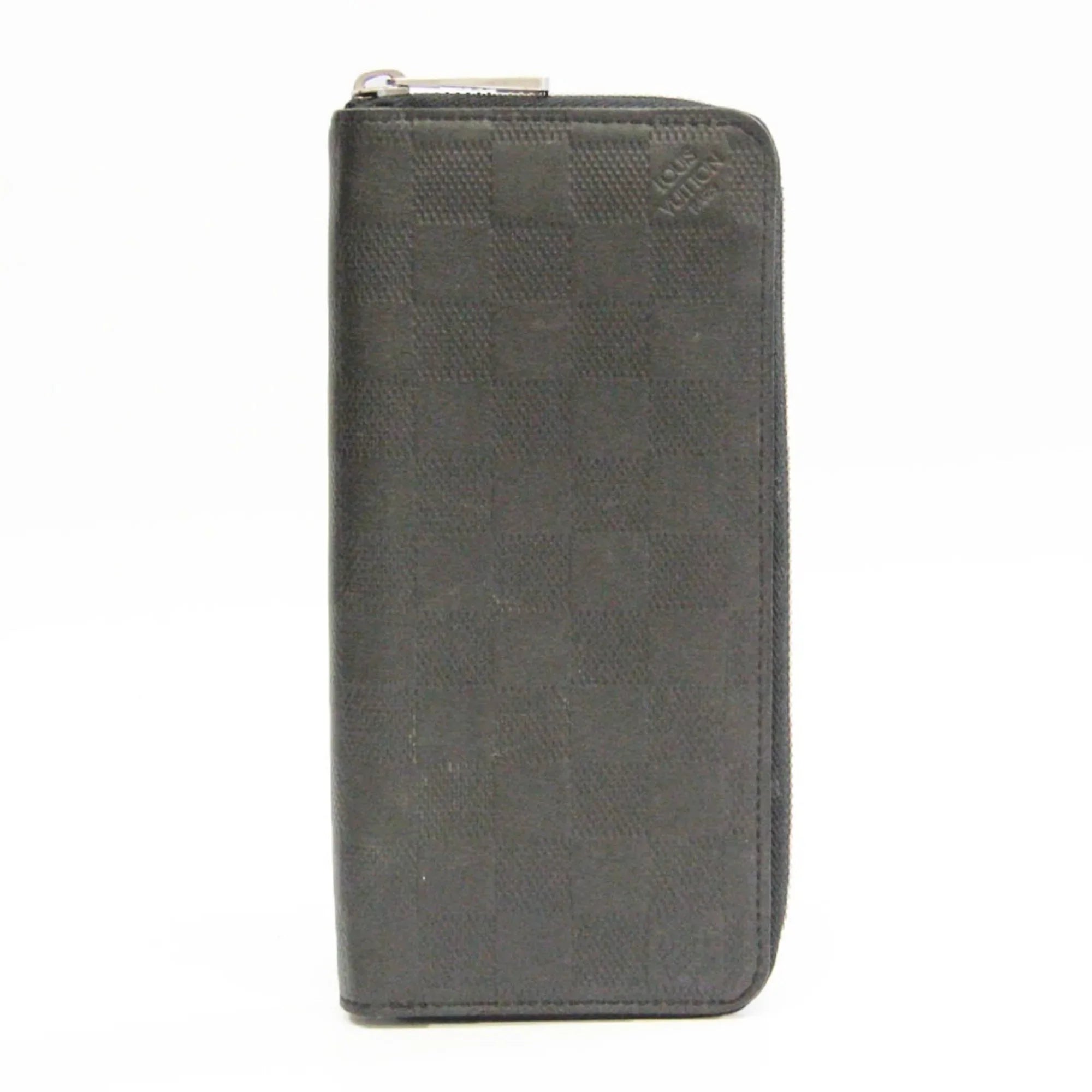 Pre-Owned Louis Vuitton Damier Infini Zippy Wallet Vertical N63548 Men's Damier Infini Long Wallet (bi-fold) Onyx (Good)