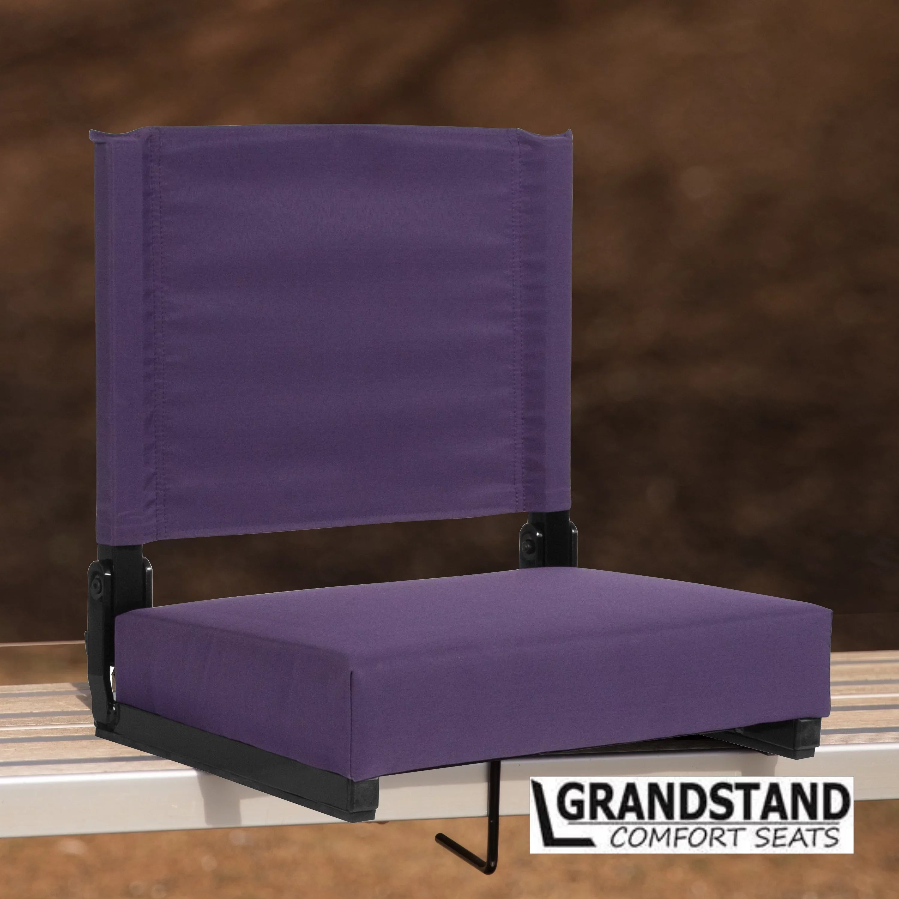 BizChair Set of 2 500 lb. Rated Lightweight Stadium Chair with Ultra-Padded Seat, Dark Purple