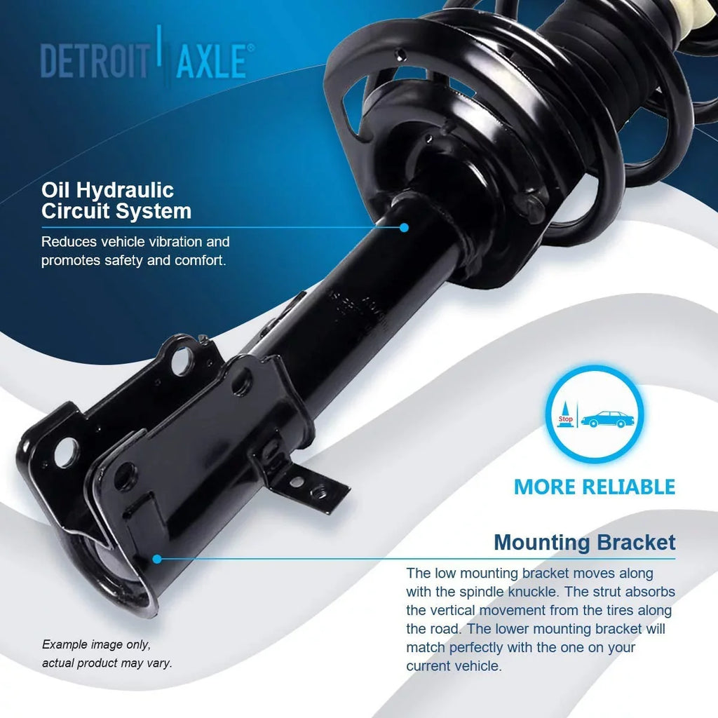 Detroit Axle - Front Struts for V6 2009-2019 Dodge Journey Complete 2 Struts w/Coil Spring 2010 2011 2012 2013 2014 2015 2016 2017 2018 Replacement Quick Install Ready Struts Assembly