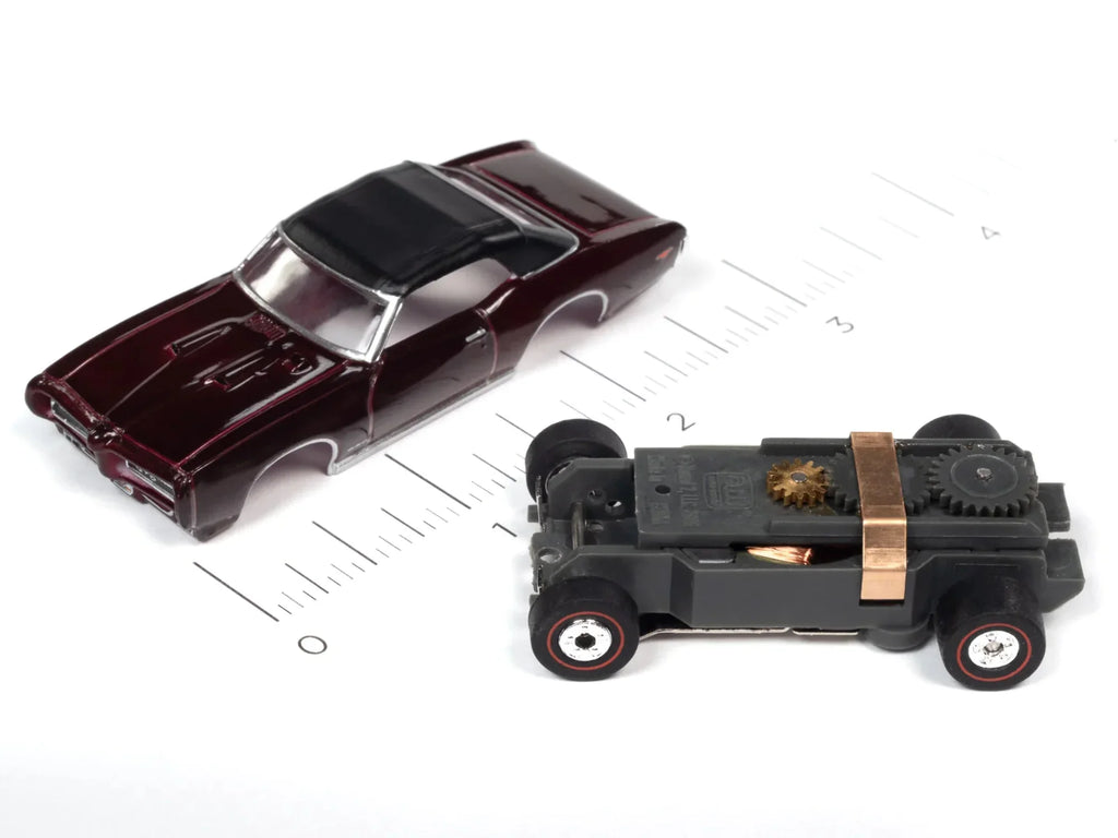 Auto World Thunderjet OK Used Cars 1969 Pontiac GTO Convertible (Burgundy) HO Scale Slot Car