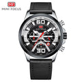 Fashion Men Watches Blue Leather Strap Multifunction Sub-Dials Chronograph Sport Waterproof Quartz Wristwatch Relogio Masculino