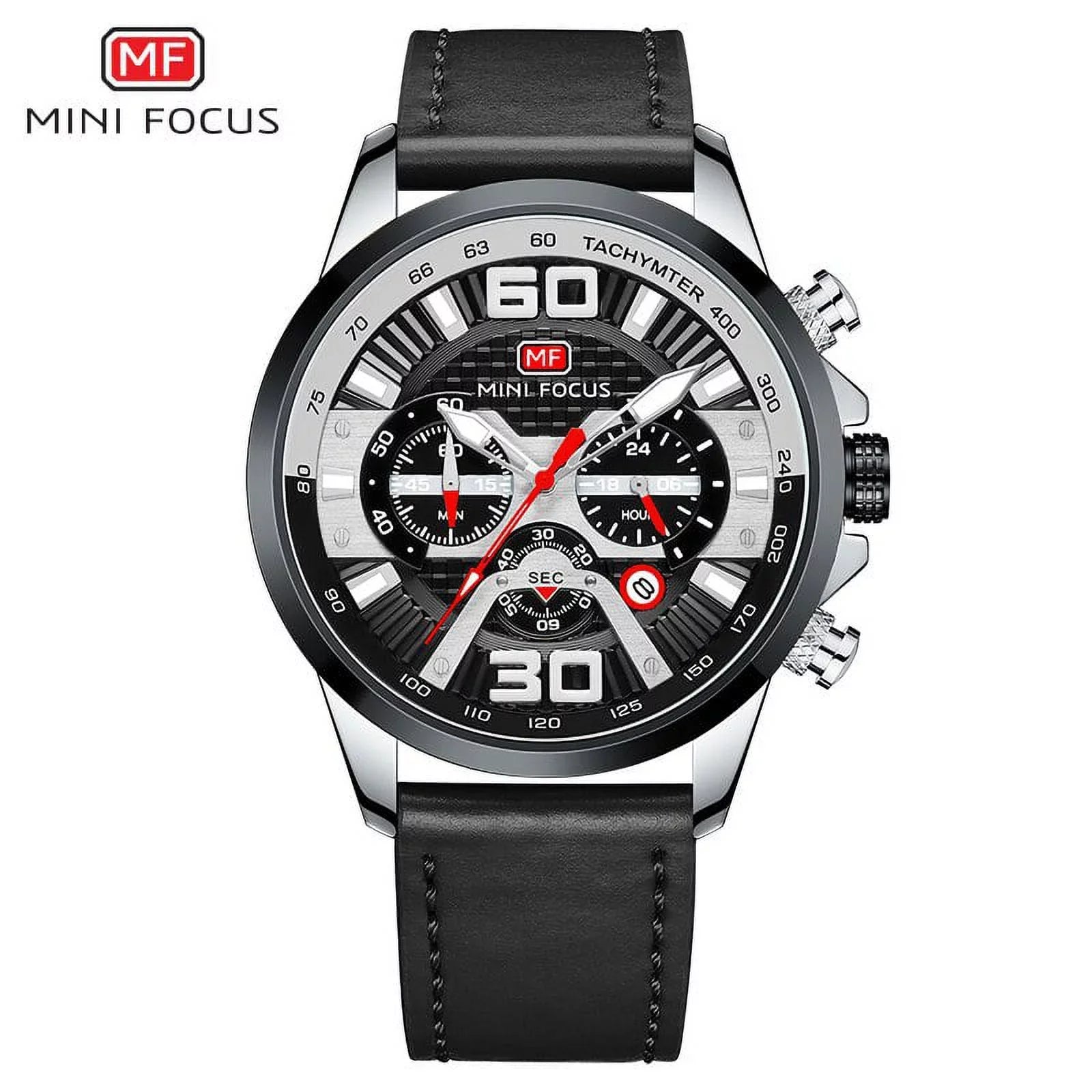 Fashion Men Watches Blue Leather Strap Multifunction Sub-Dials Chronograph Sport Waterproof Quartz Wristwatch Relogio Masculino