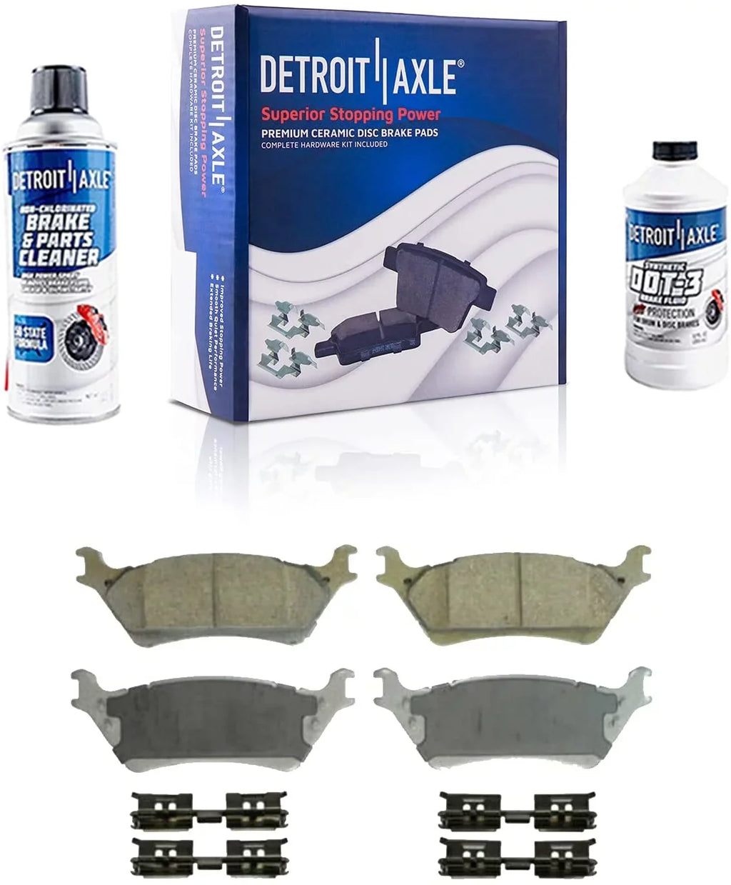 Detroit Axle - 6 Lugs Rear Brake Kit for 2012-2020 Ford F-150 Drilled Slotted Disc Brake Rotors Ceramic Brakes Pads 2013 2014 2015 2016 2017 2018 2019 Replacement : 13.7" Rotor