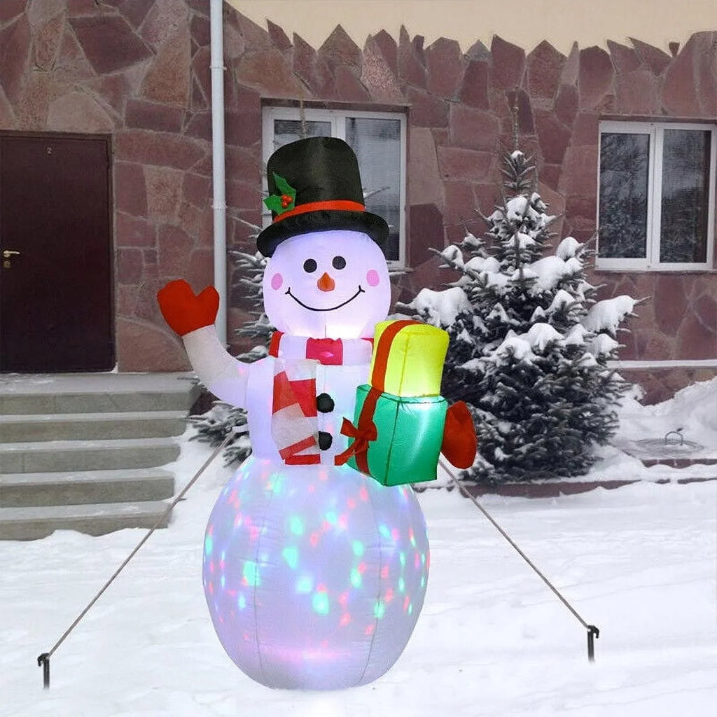 5ft InfLatitudeable Snowman Airblown Christmas Decor Yard Decoration LED Lights for Xmas Home Garden Family Prop Lawn Holiday Party Outdoor Decor