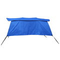 Unique Bargains 600D 4 Bow 8'L x 54"H x 79"-84"W Bimini Top Canvas Cover with Detachable Side Blocks Storage Boot Blue