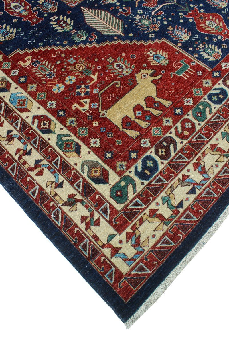 Aria Darnisha Blue/Red Rug, 9'2" x 12'8"