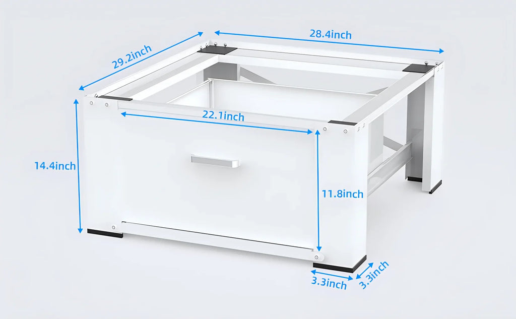 2 Pack Laundry Pedestals 28"× 29" Heavy Duty Inlife Dual Washing Machine Pedestals, Washer and Dryer Stands, Stainless Steel, White