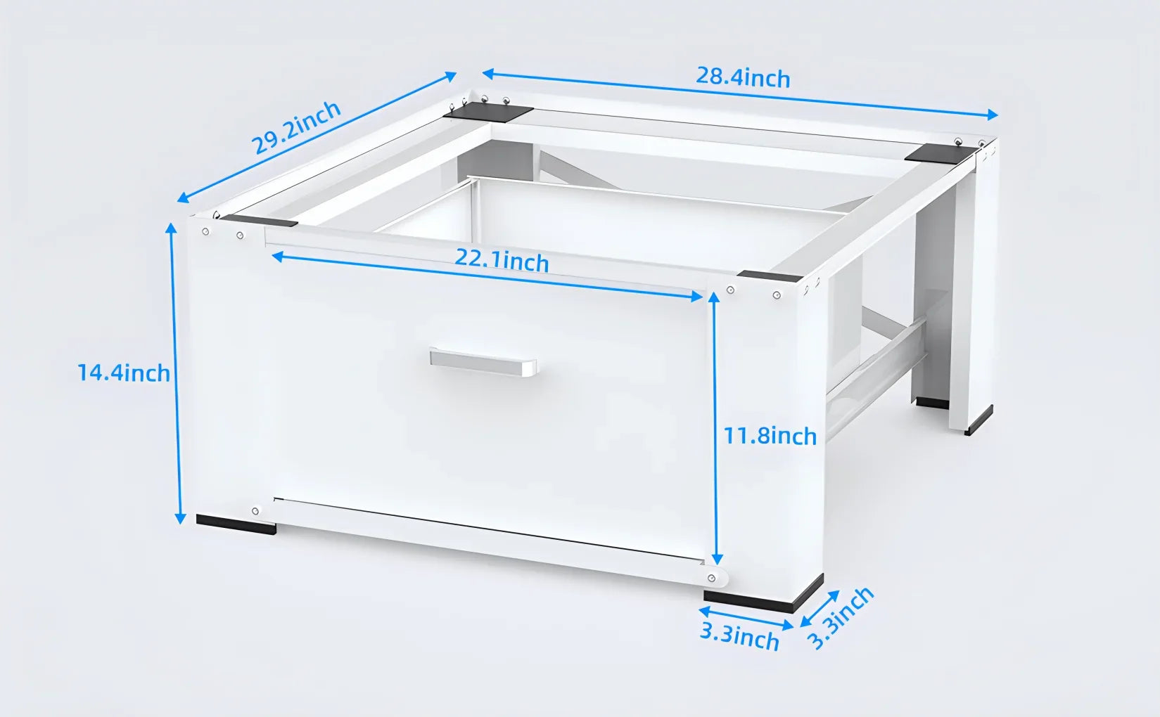 2 Pack Laundry Pedestals 28"× 29" Heavy Duty Inlife Dual Washing Machine Pedestals, Washer and Dryer Stands, Stainless Steel, White