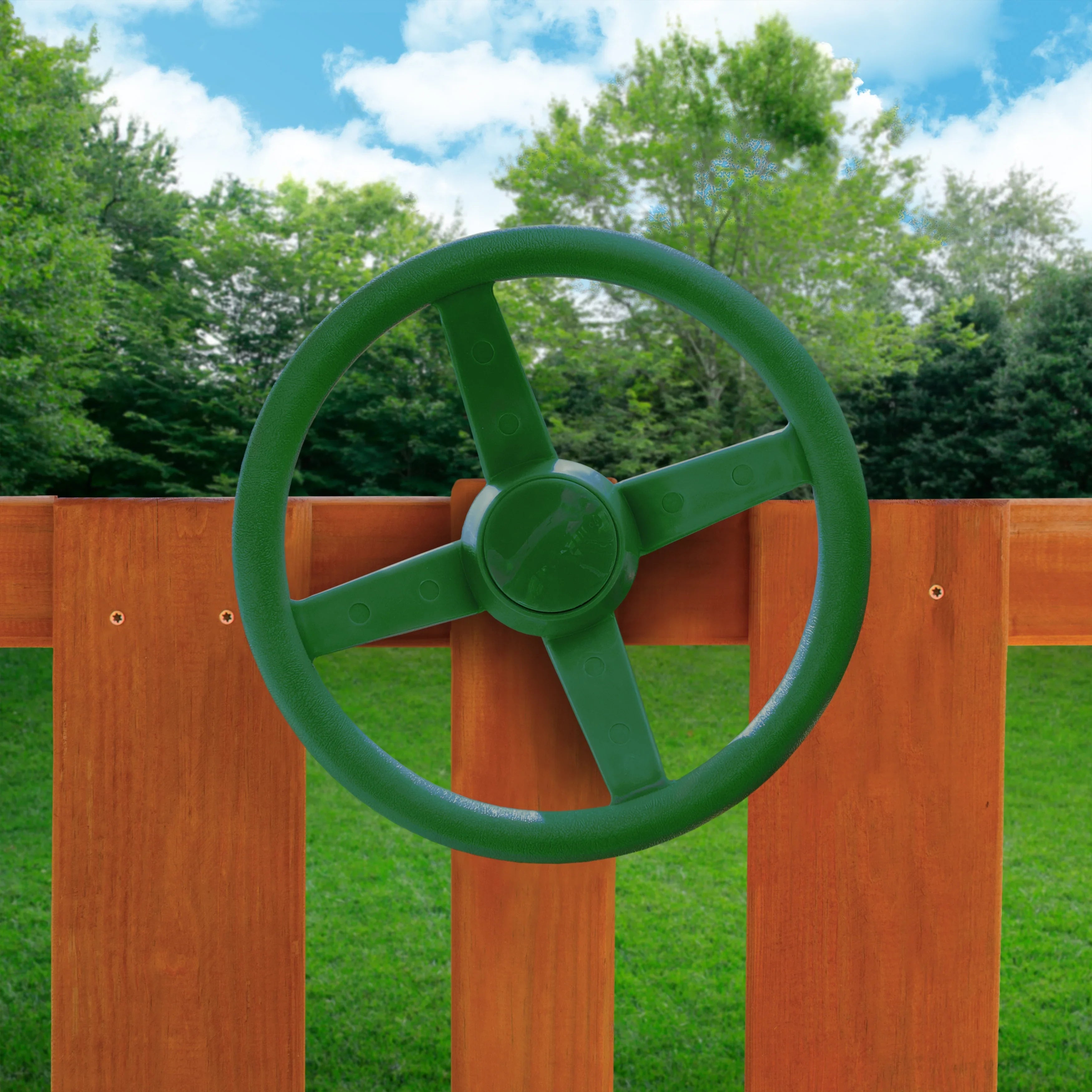 Gorilla Playsets Navigator Wooden Swing Set with Green Vinyl Canopy, Monkey Bars, and Rock Climbing Wall