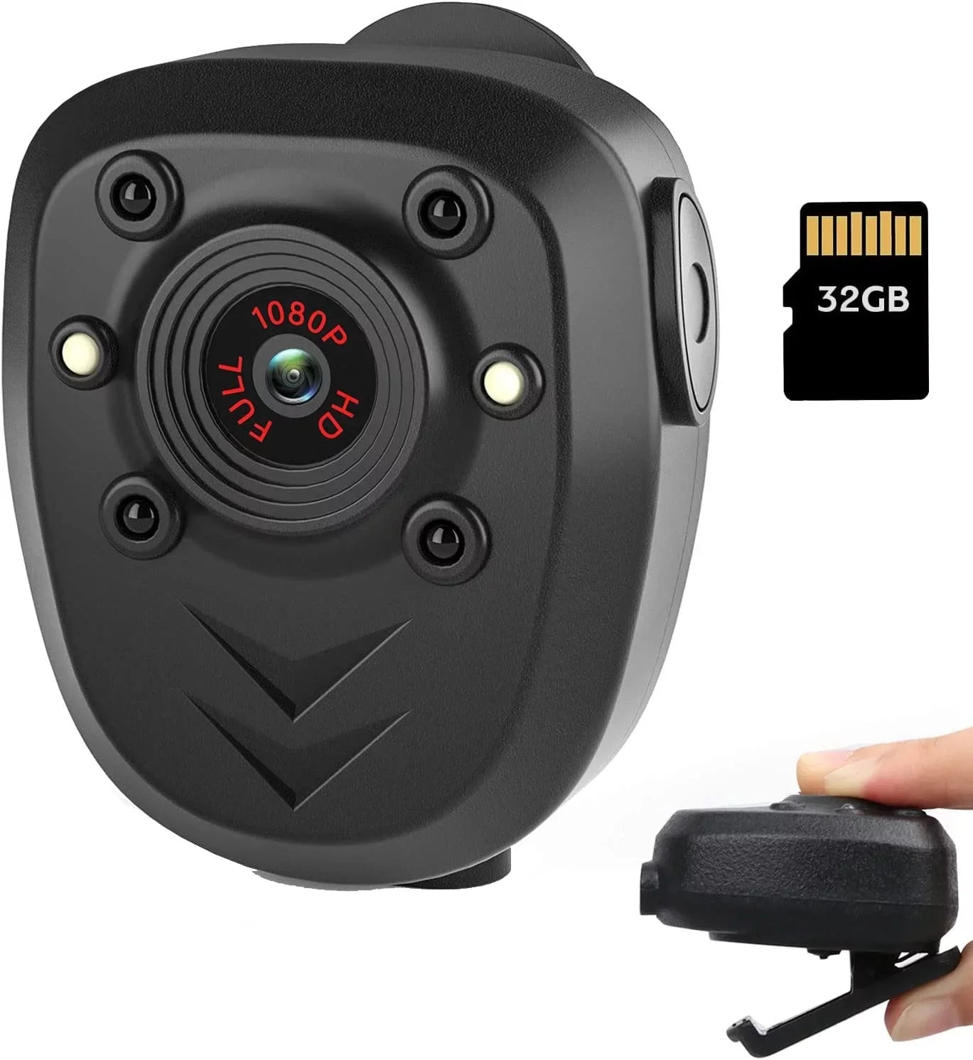 Mini Body Camera Video Recorder, Wearable Police Body cam with Night Vision, Built-in 32GB Memory Card, HD1080P,Record Video,Night Vision, 4-6HR Battery Life, Law Enforcement, Security Guard, Home
