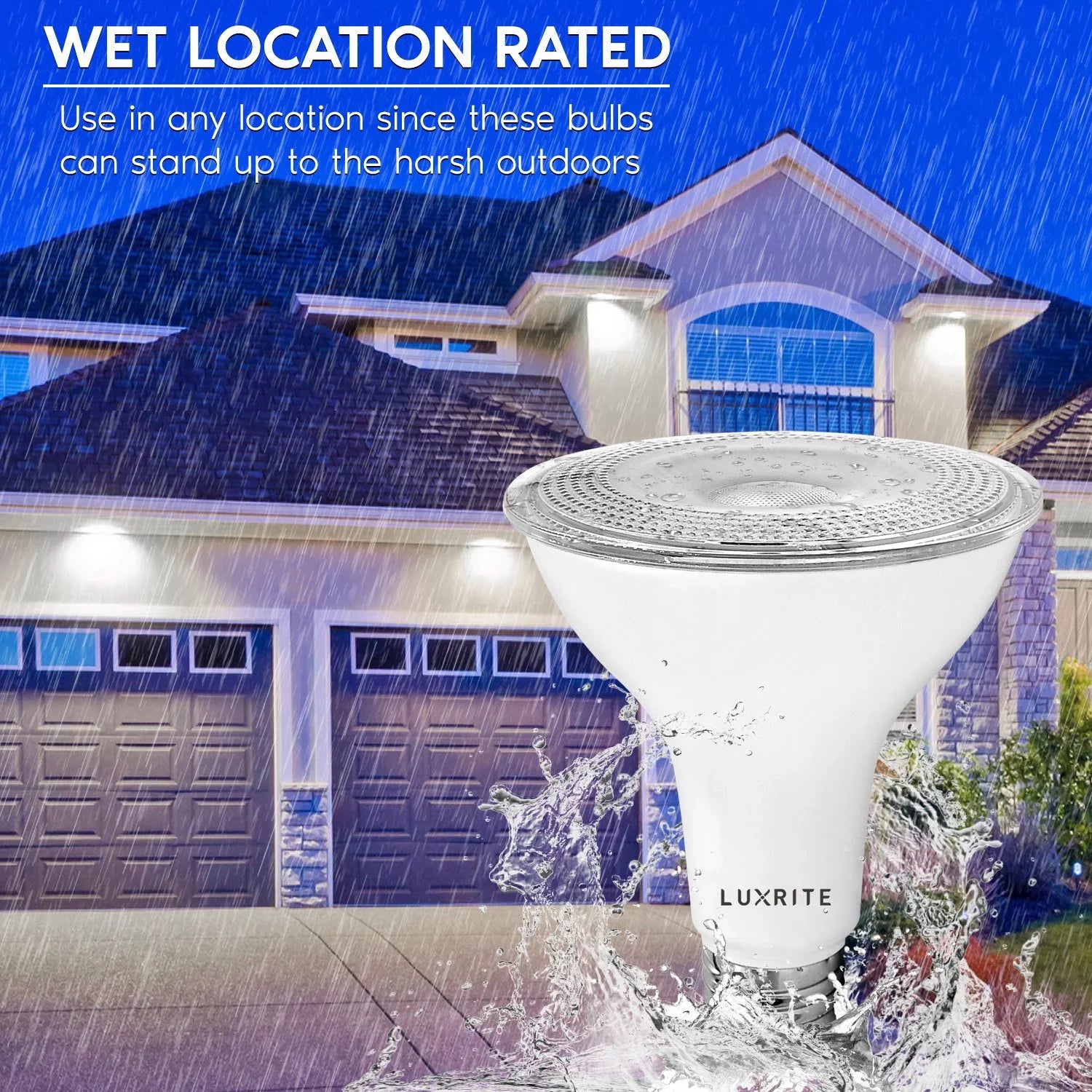 Luxrite 6-Pack LED PAR30 Flood Light Bulb 4000K Cool White 850 Lumens 11W Dimmable Wet Rated E26 Base UL Listed