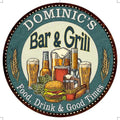 DOMINIC'S Bar and Grill 12" Round Metal Sign Kitchen Wall Decor 200120023391
