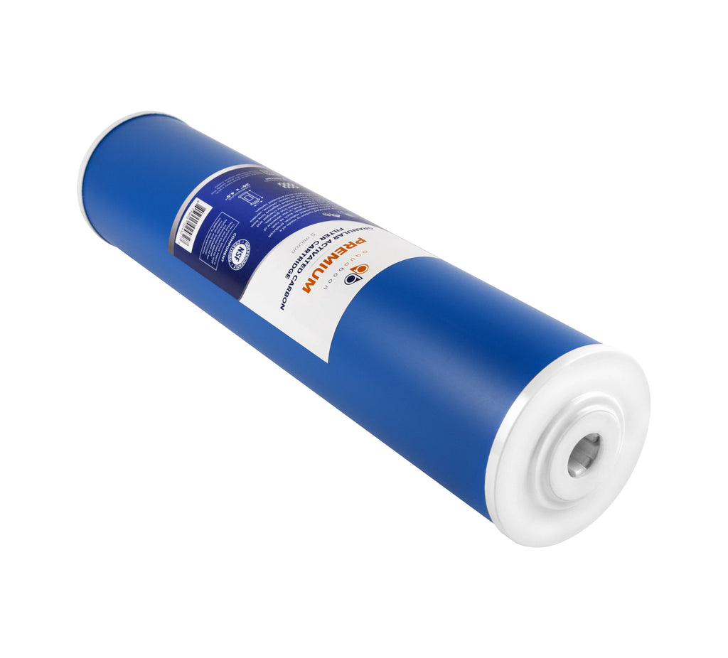 Aquaboon 5 Micron Big Blue 20" x 4.5" GAC, CTO Carbon Block & Sediment Replacement Filter Cartridges Set | 1 set, 3 packs EP20-BB, 2C-20BB, 155358-43, DGD-5005-20