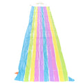 Rae Dunn: Splish Splash Rainbow Slide & Ride -16 Foot Water Slide Sprinkler, CocoNut Float, Durable Sliding Mat, Age 5+