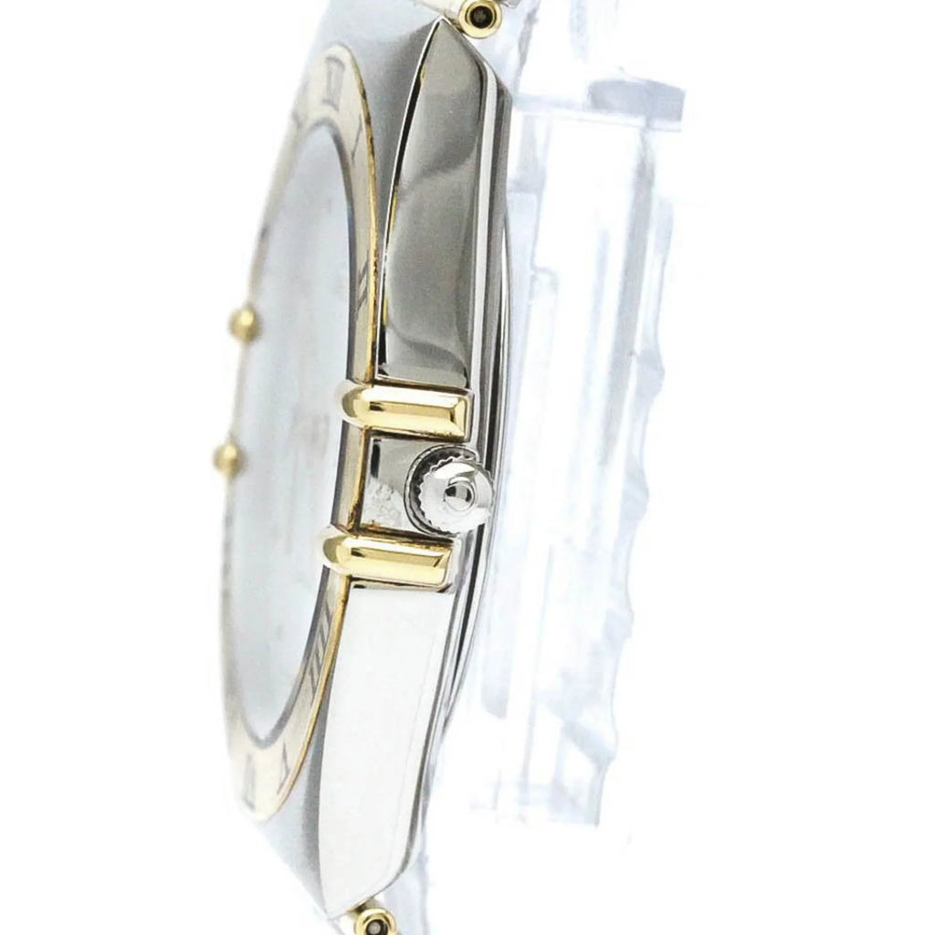 Pre-Owned Polished OMEGA ConstelLatitudeion Day Date 18K Gold Steel Watch 396.1070 BF566004 (Good)
