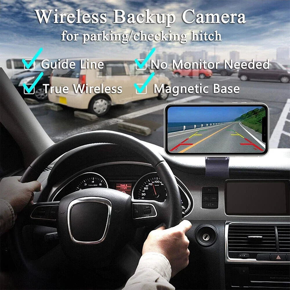 Onemayship  Magnetic WiFi Wireless Backup Camera, Front/Rear View Camera 9600mAh Battery