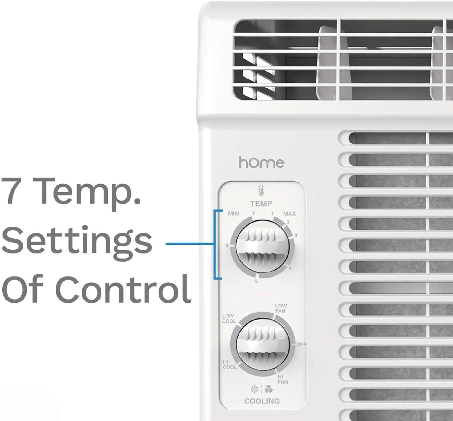 hOmeLabs Window Air Conditioner 5000 BTU - Easy Mechanical Control Compact AC Unit with Washable Reusable Filter, 2 Cooling Speeds, 2 Fan Speeds - Ideal for Bedroom and Rooms up to 150 Sq. Ft.