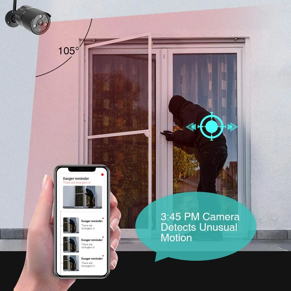 Wireless Security Camera, Netvue Outdoor WiFi Security Camera with Motion Detection Weatherproof Night Vision-Black