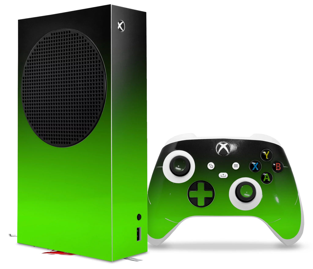 WraptorSkinz Skin Wrap compatible with the 2020 XBOX Series S Console and Controller Smooth Fades Green Black (XBOX NOT INCLUDED)