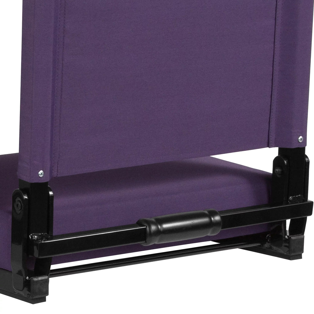 BizChair Set of 2 500 lb. Rated Lightweight Stadium Chair with Ultra-Padded Seat, Dark Purple