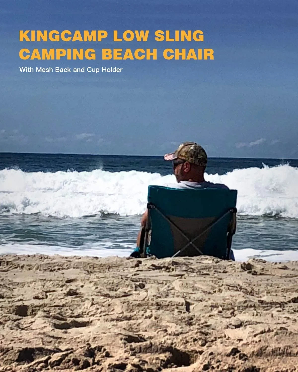 ingCamp Camping High Back Beach Chair Camping Concert Folding Chair, pack of 2