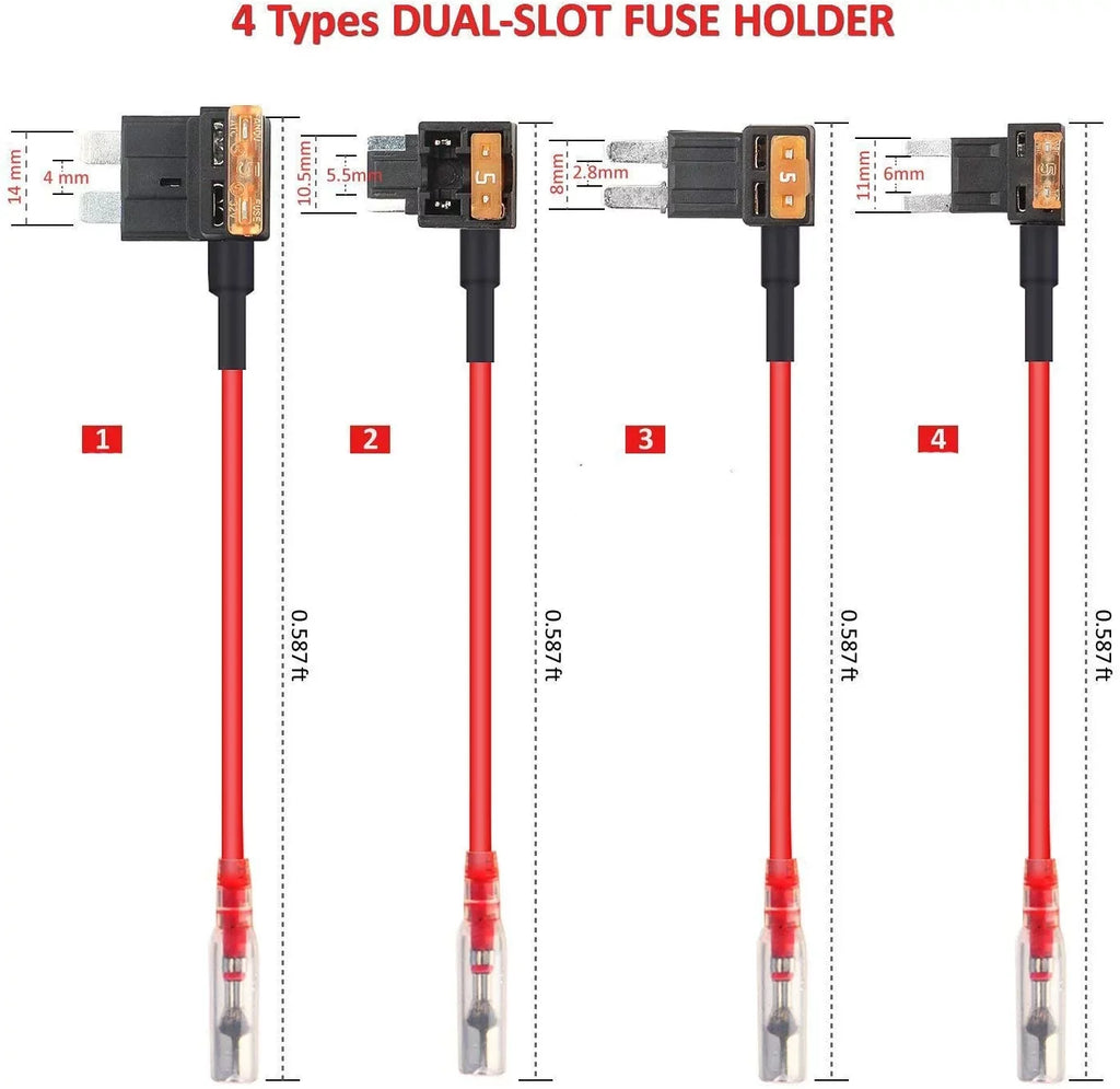 Hardwire Kit Cable Suitable for Dash Cams, Compatible with TWA-SH Dash Cams, Parking Mode Cable,Impact and Motion Detection, Alternative Power Supply from Fuse Box,Gift 8 Fuse Tap Cable（14.7 ft）