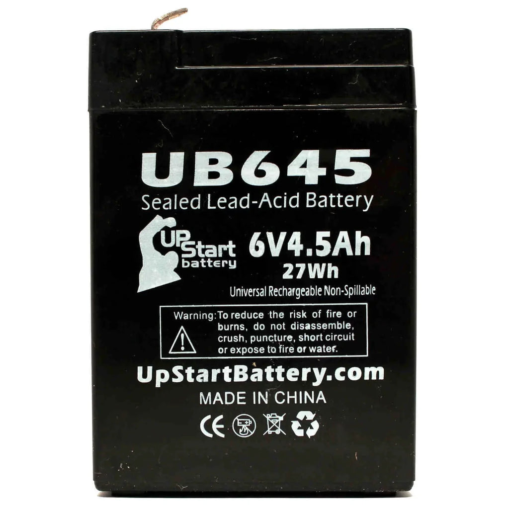 5x Pack - Compatible Tripp Lite BCPRO 850 Battery - Replacement UB645 Universal Sealed Lead Acid Battery (6V, 4.5Ah, 4500mAh, F1 Terminal, AGM, SLA) - Includes 10 F1 to F2 Terminal Adapters
