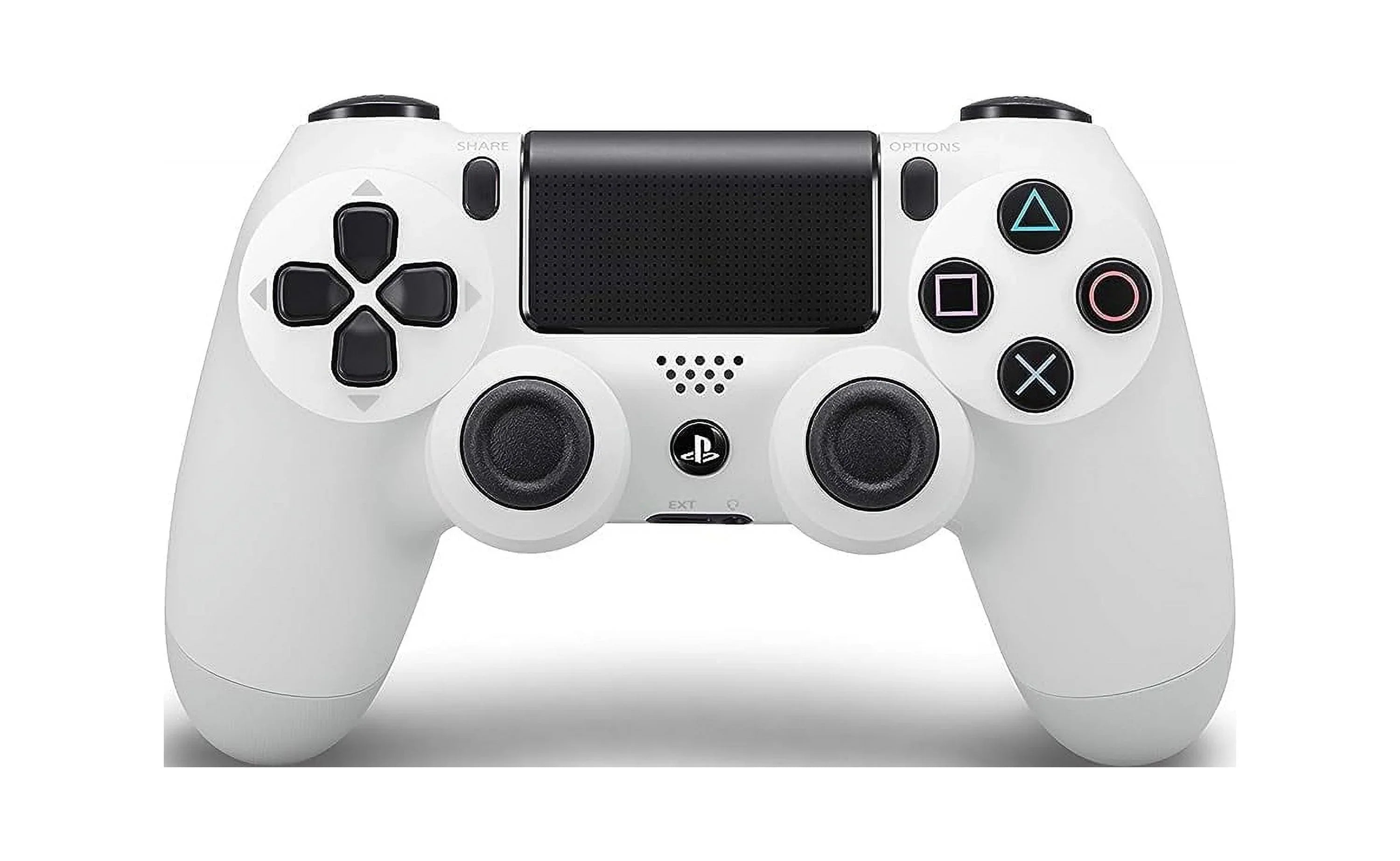 PlayStation 4 DualShock Wireless Controller Bundle - White Blue - With Earbuds Like New with BOLT AXTION
