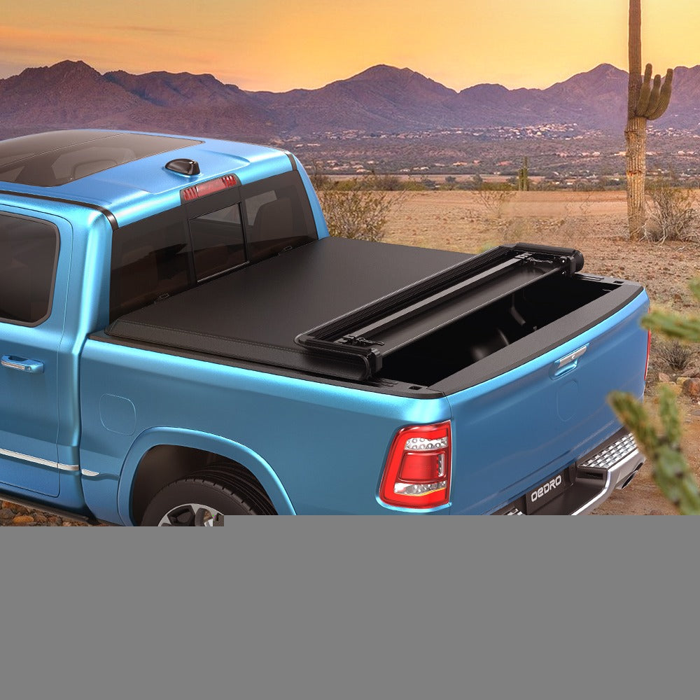 Ledkingdomus 6.4 ft Soft Fold Tonneau Cover Truck Bed Covers for 02-23 Dodge Ram 1500/Ram 2500 3500