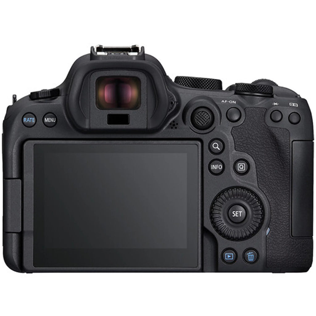 EOS R6 Mark II Mirrorless Camera with  RF 24-105mm f/4 L IS USM Lens + 2pc 64GB Memory Cards + LED Video Light + Spare Battery + Case & More