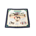 Pre-Owned HERMES LES HARAS NATIONAUX Kare90 Hermes Navy Scarf (Good)