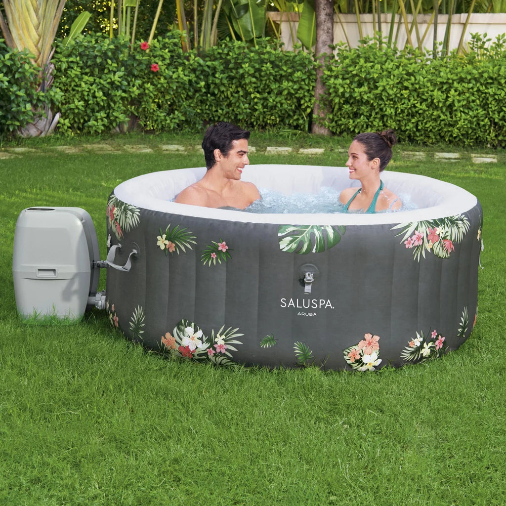 Bestway SaluSpa Sun Shade Canopy with Aruba SaluSpa InfLatitudeable Hot Tub
