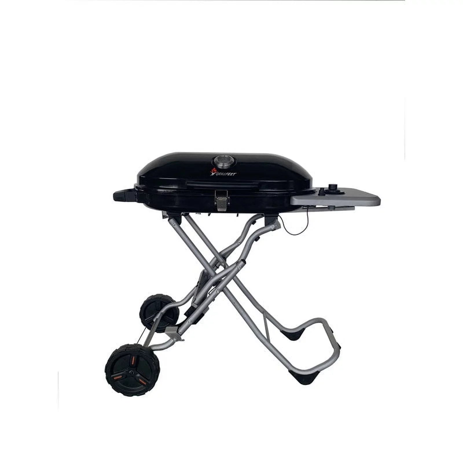 GrillFest 348 Sq Inch 15000 BTU 1-Burner Folding/Rolling/Standing Camp Grill - Black