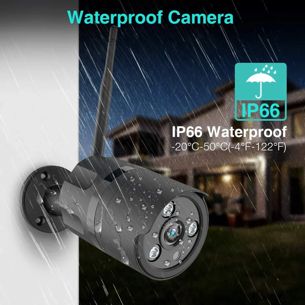 Wireless Security Camera, Netvue Outdoor WiFi Security Camera with Motion Detection Weatherproof Night Vision-Black