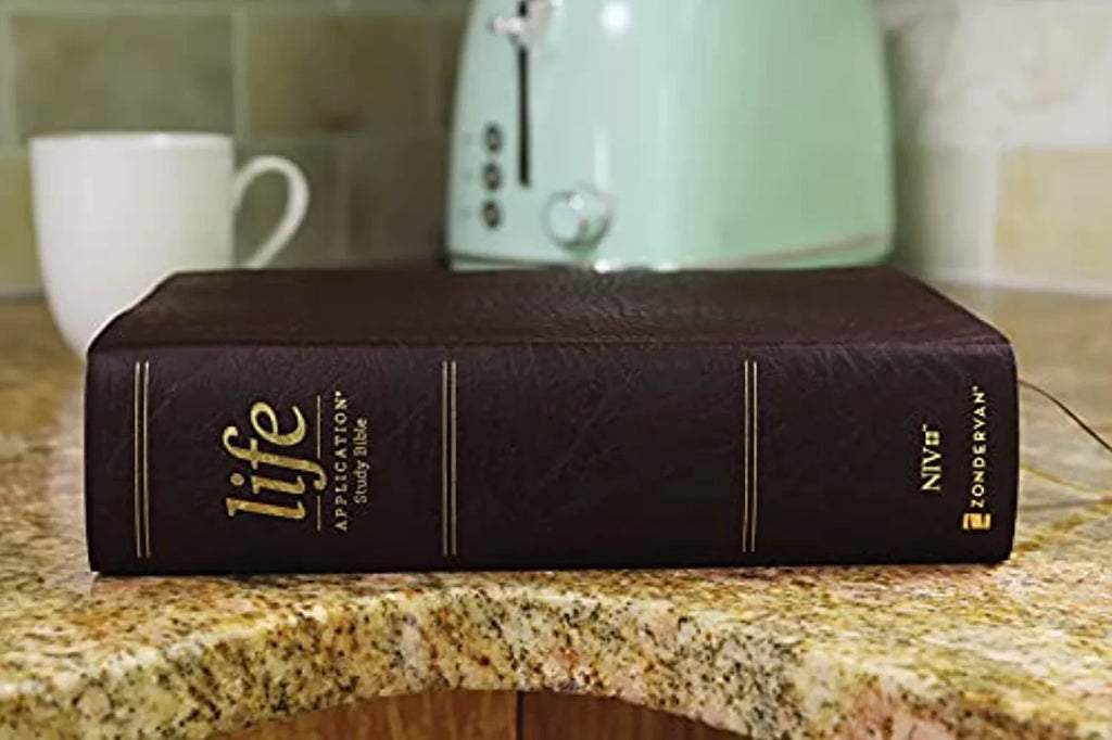 Zondervan  NIV Life Application Study Bible - Large Print - Third Edition, Burgundy Bonded Leather - Apr 2020