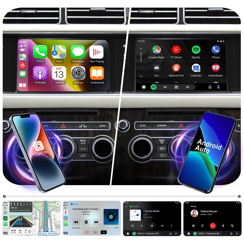 Wireless CarPlay Receiver SmartBox for Land Rover Range Rover/Evoque/Discovery 4 Jaguar XE XF Bosch Carplay Interface Retrofit kit Decoder, Support Android Auto, Mirror Link, Reverse Camera, USB Drive