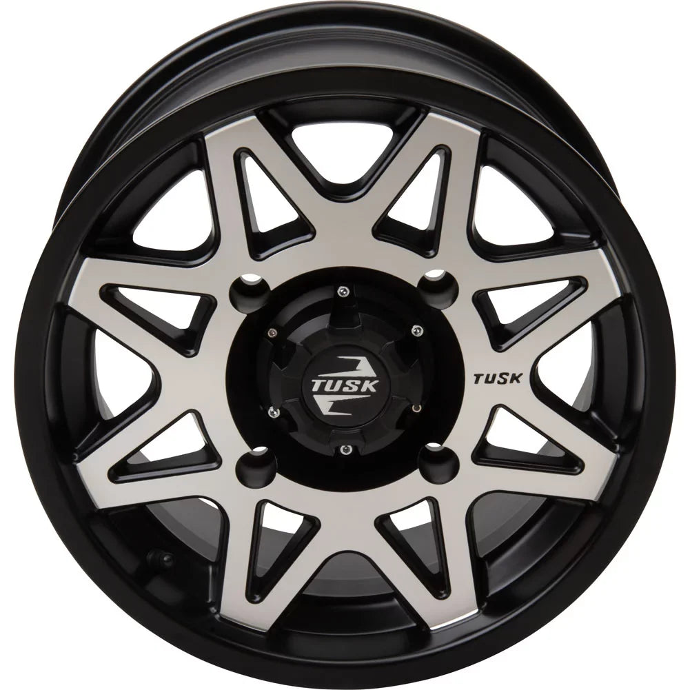 4/110 Tusk Tintic Wheel 14x7 5.0 + 2.0 Machined/Black For Yamaha Viking VI EPS 2022
