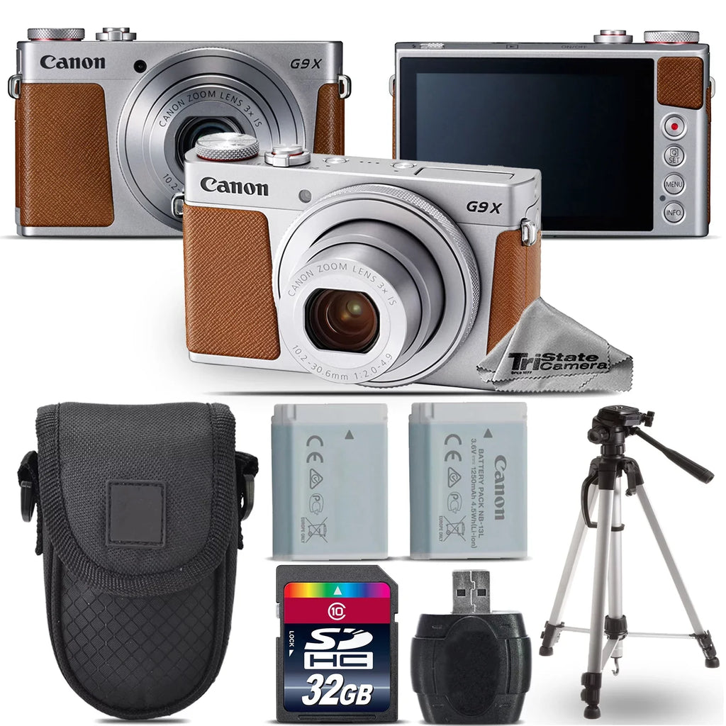 PowerShot G9 X Mark II Digital DIGIC 7 Camera + Extra Battery - 32GB Kit