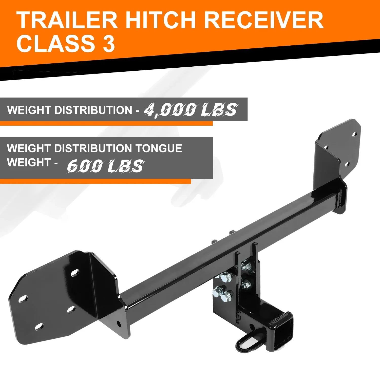 Kojem Class 3 Trailer Hitch Receiver 2" for 2010-2019 Subaru Outback Hatchback Steel Black