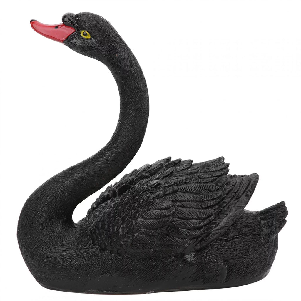 Delaman Adorno de Cisne, Simulación Flotante Linda al Aire Libre Adorno de Cisne Negro Accesorios de jardín para decoración de Patio de jardín