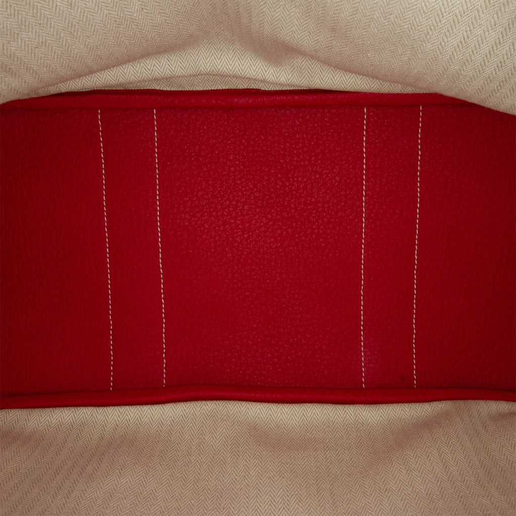 Pre-Owned Authenticated Hermès Negonda Garden Party 36 Calf Leather Red Tote Bag Unisex (Good)