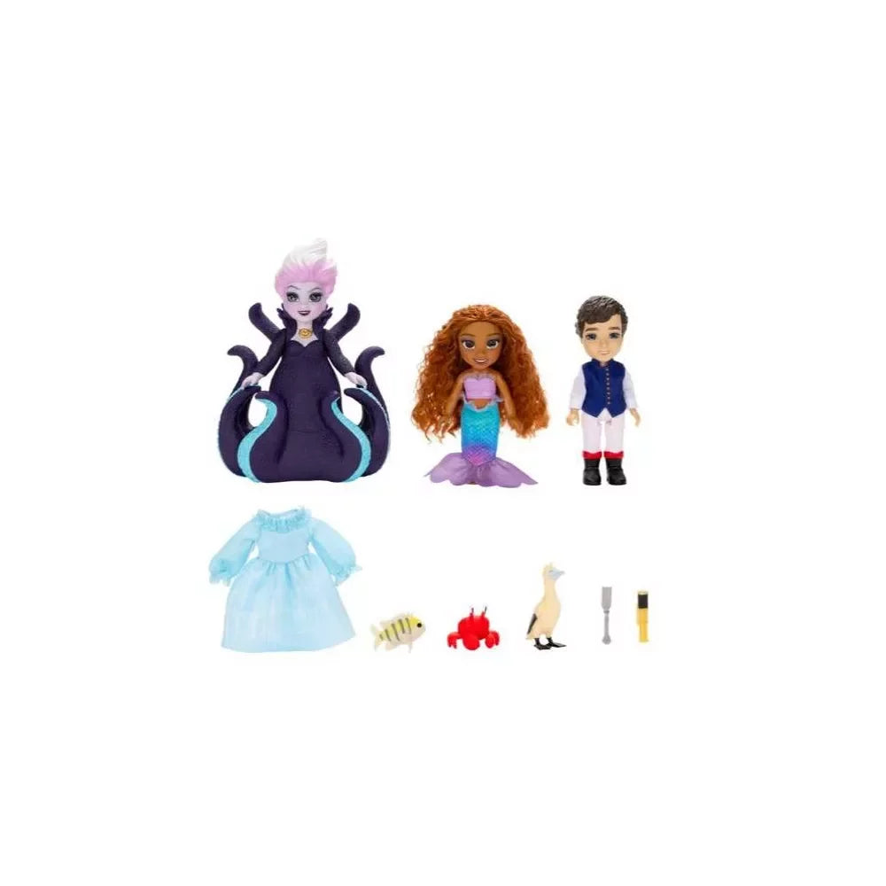 Disney The Little Mermaid Live Action Ariel Ursula Eric Petite Doll Gift Set New