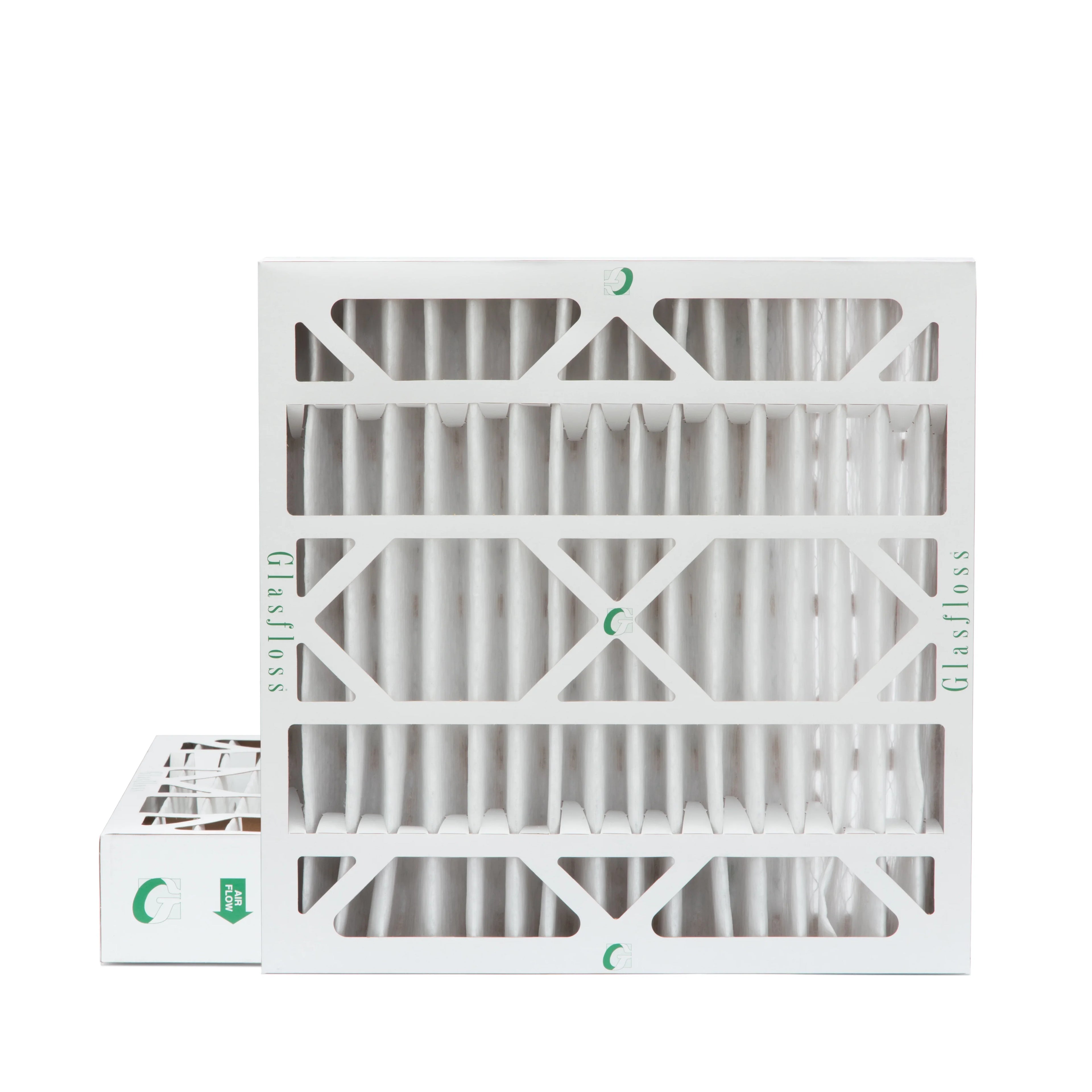 2 Pack of 20x20x4 MERV 13 Pleated 4" Inch Air Filters by Glasfloss. Actual Size: 19-1/2 x 19-1/2 x 3-3/4