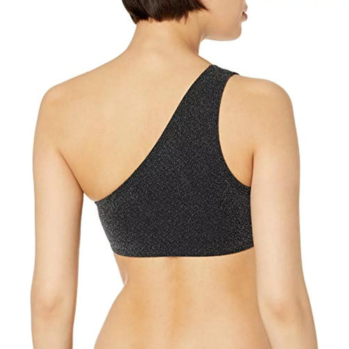 $118 Ramy Brook Women's Standard Tasha One Shoulder Bikini Top Black Size M NWOT