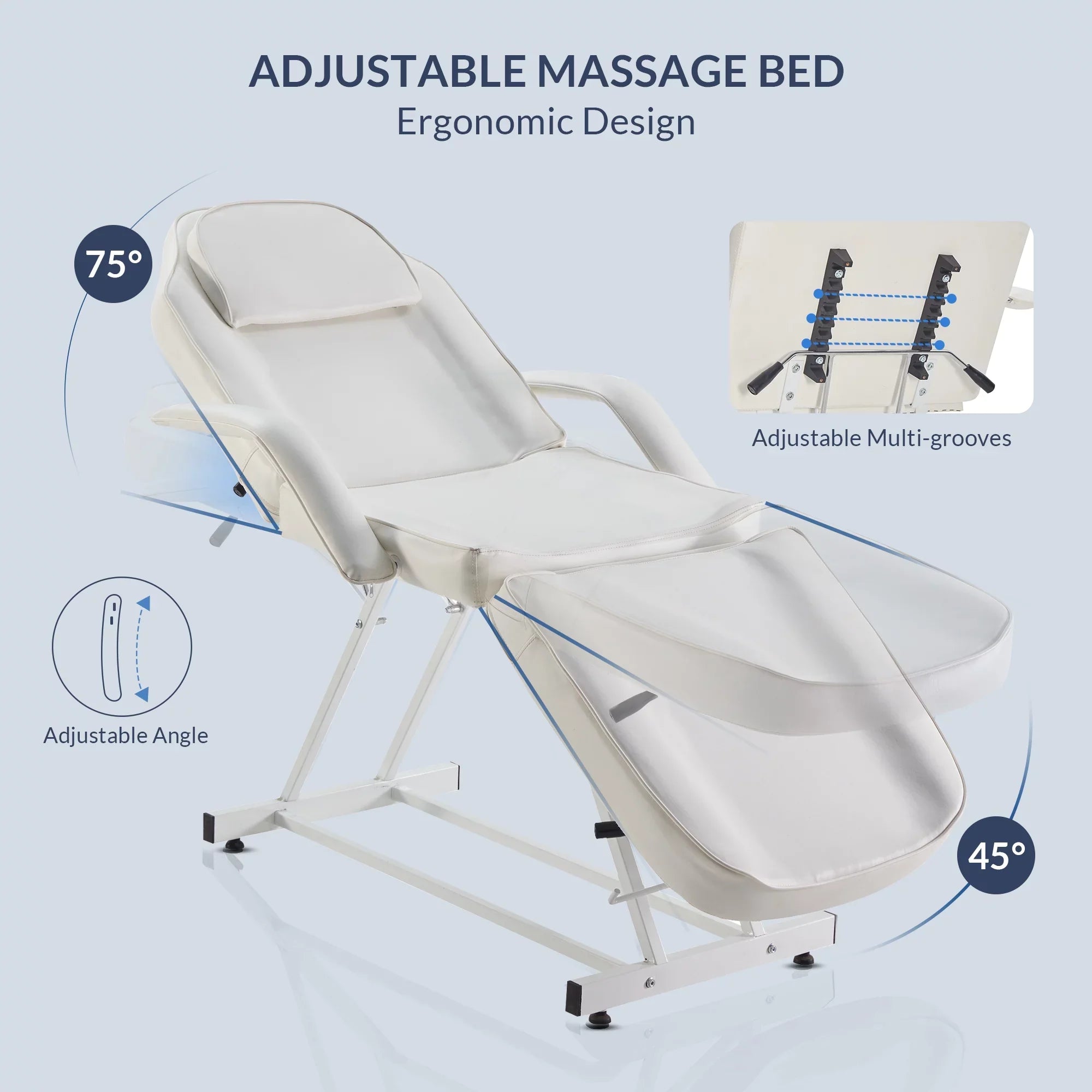 Bellavie Massage Facial Bed Adjustable Table Chair Beauty Spa Salon Tattoo Beauty, Cream